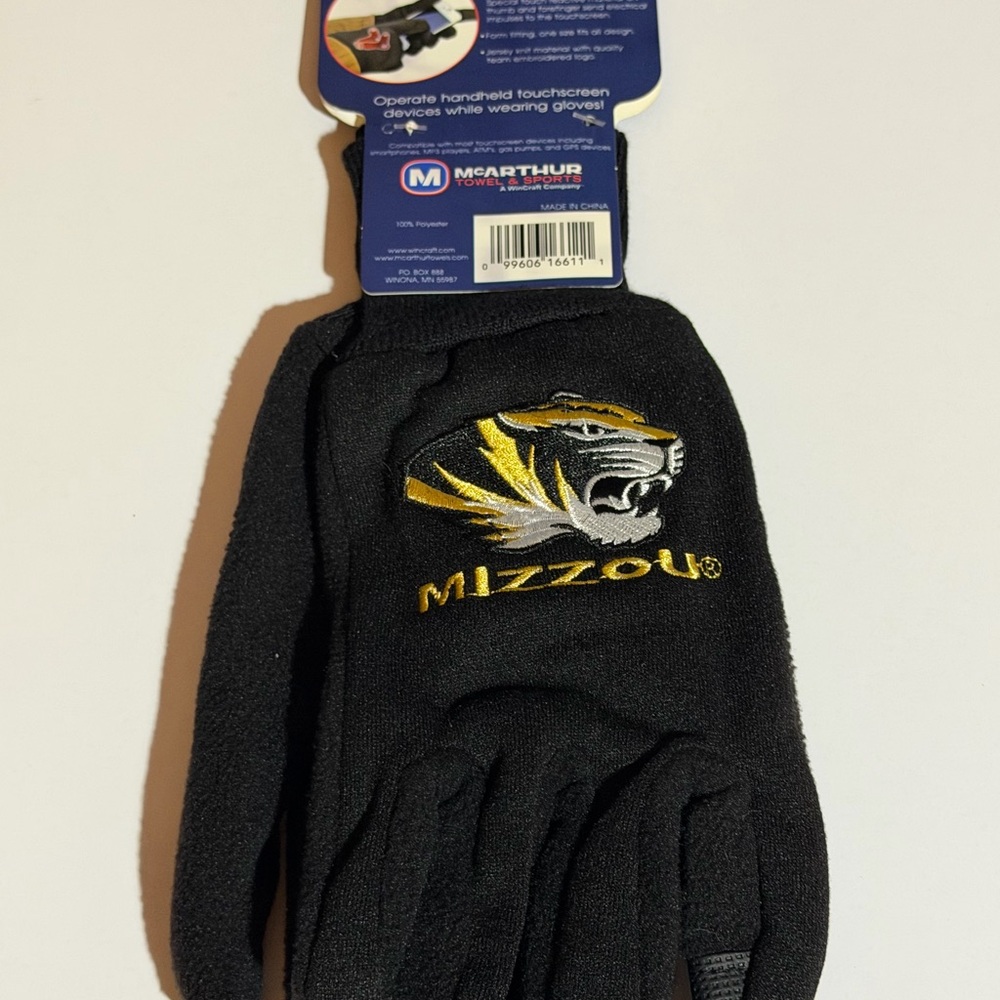 Mizzou - Missouri Tigers Touchscreen Gloves | OSFM | McArthur | New with Tags